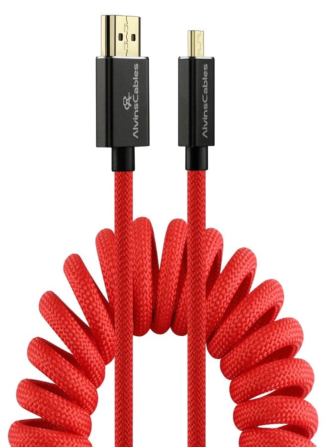 ألفينز كابلز كابلات ألفين 8K 2.1 Micro-HDMI إلى Full HDMI مضفر حلزوني 48 جيجابت في الثانية 8K@60Hz 4K@120Hz 240Hz لـ Atomos-Ninja-V لكاميرات Canon-R5C وR5 وR6 (من 18 إلى 28 بوصة) - Image 1